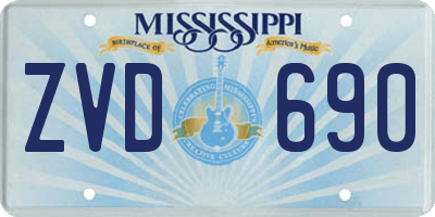 MS license plate ZVD690