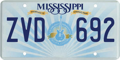 MS license plate ZVD692