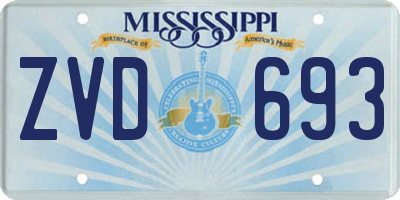 MS license plate ZVD693