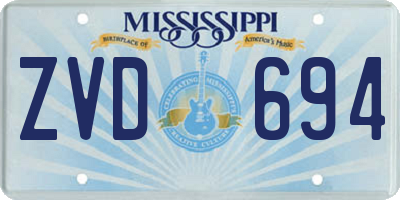 MS license plate ZVD694