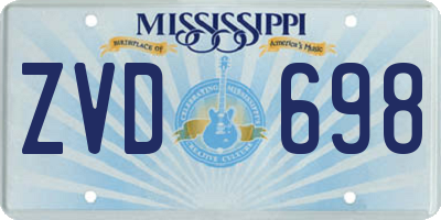 MS license plate ZVD698