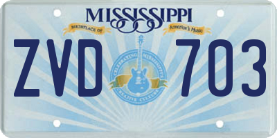 MS license plate ZVD703
