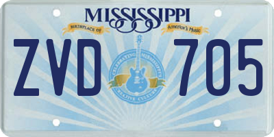 MS license plate ZVD705