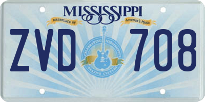 MS license plate ZVD708