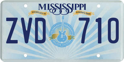 MS license plate ZVD710
