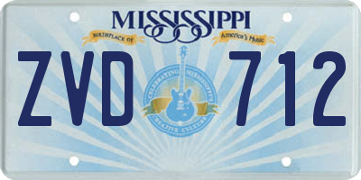 MS license plate ZVD712