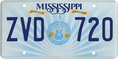 MS license plate ZVD720