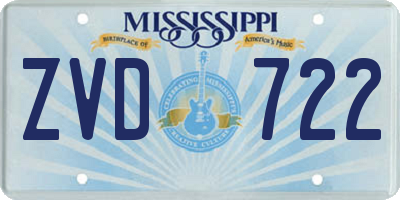 MS license plate ZVD722