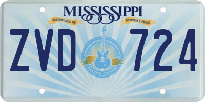 MS license plate ZVD724