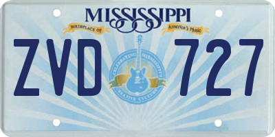 MS license plate ZVD727