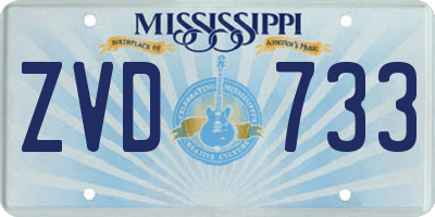MS license plate ZVD733
