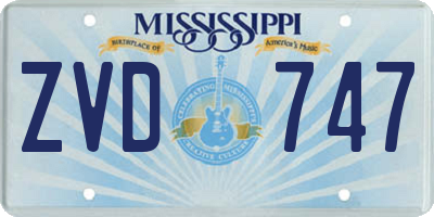 MS license plate ZVD747
