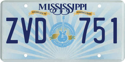 MS license plate ZVD751