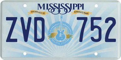 MS license plate ZVD752