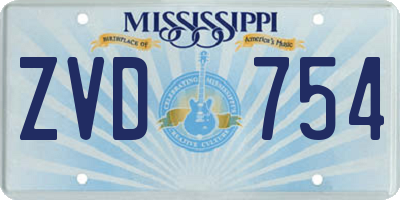 MS license plate ZVD754