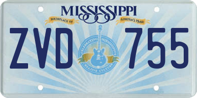 MS license plate ZVD755