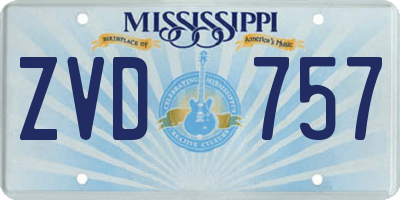 MS license plate ZVD757