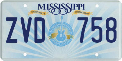 MS license plate ZVD758