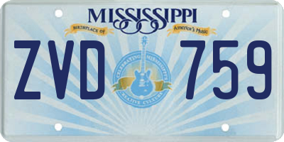 MS license plate ZVD759
