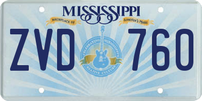 MS license plate ZVD760