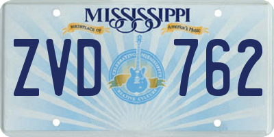 MS license plate ZVD762