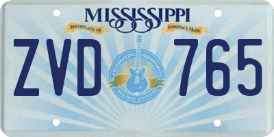 MS license plate ZVD765