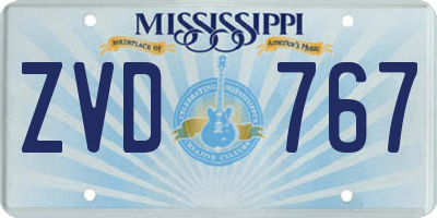 MS license plate ZVD767