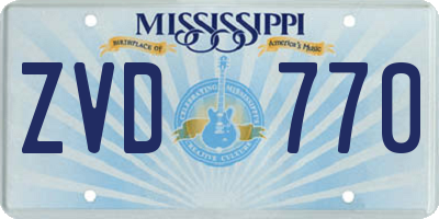 MS license plate ZVD770
