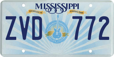 MS license plate ZVD772