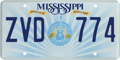 MS license plate ZVD774