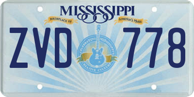 MS license plate ZVD778