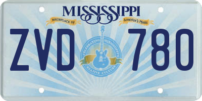 MS license plate ZVD780