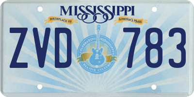 MS license plate ZVD783
