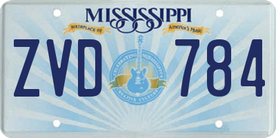 MS license plate ZVD784