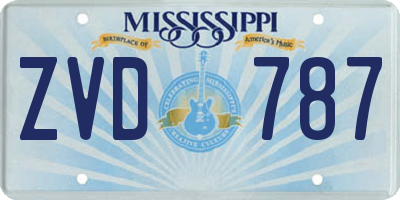 MS license plate ZVD787