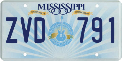 MS license plate ZVD791
