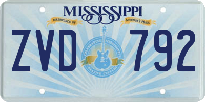 MS license plate ZVD792