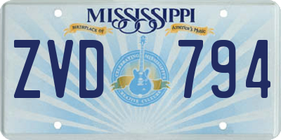 MS license plate ZVD794