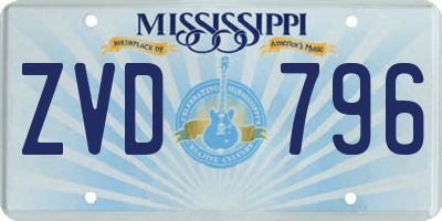 MS license plate ZVD796
