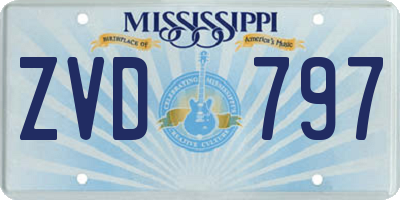 MS license plate ZVD797