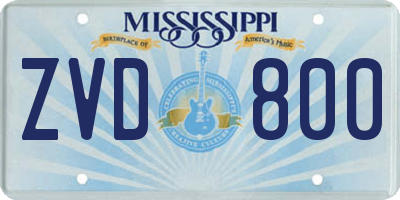 MS license plate ZVD800