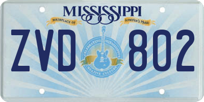 MS license plate ZVD802