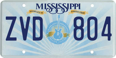MS license plate ZVD804