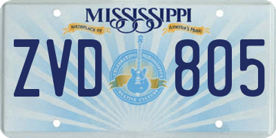 MS license plate ZVD805