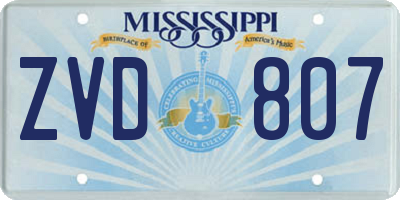 MS license plate ZVD807