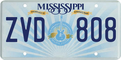 MS license plate ZVD808