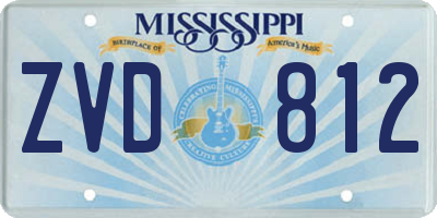 MS license plate ZVD812