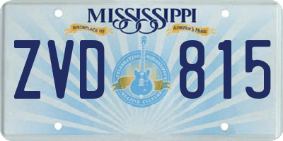 MS license plate ZVD815