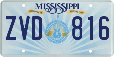 MS license plate ZVD816