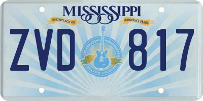 MS license plate ZVD817